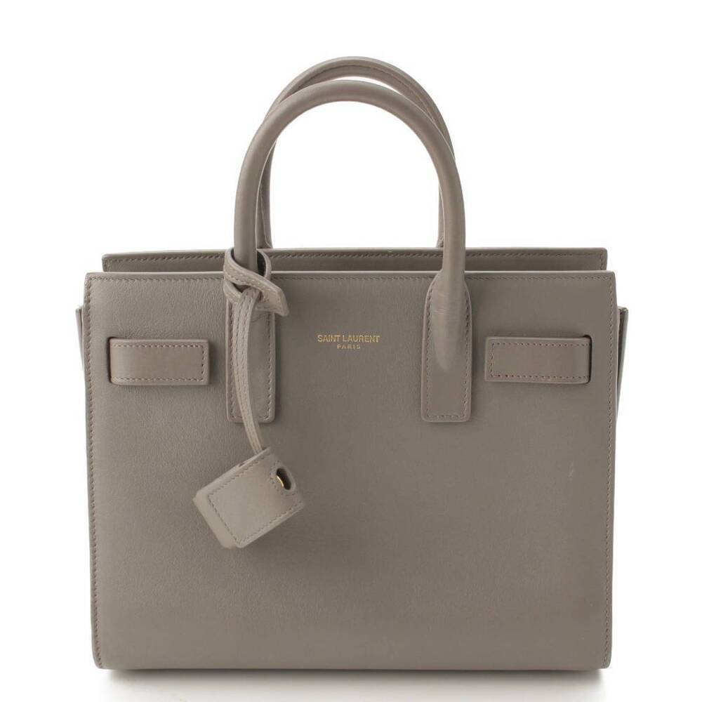 Saint Laurent Sac de Jour Baby Leather Handbag Gray